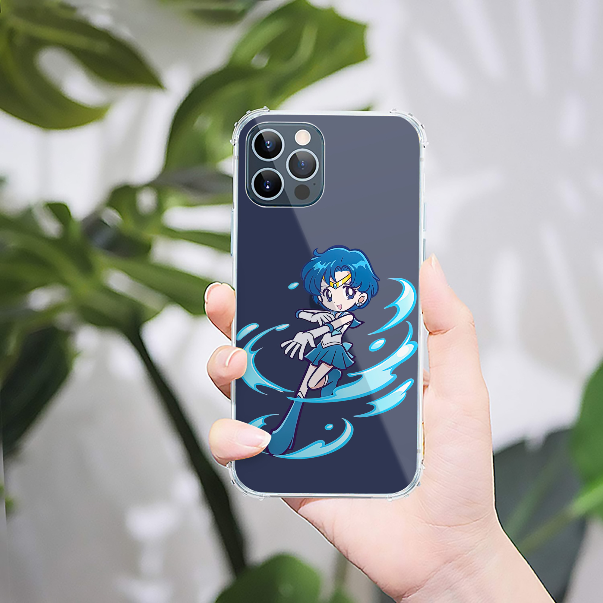 （画像用） 美少女戦士セーラームーン 水野 亜美 みずの あみ Sailor Moon Mizuno Ami 【iPhone 12シリーズ対応】透明スマホケース（クリアソフトケース）